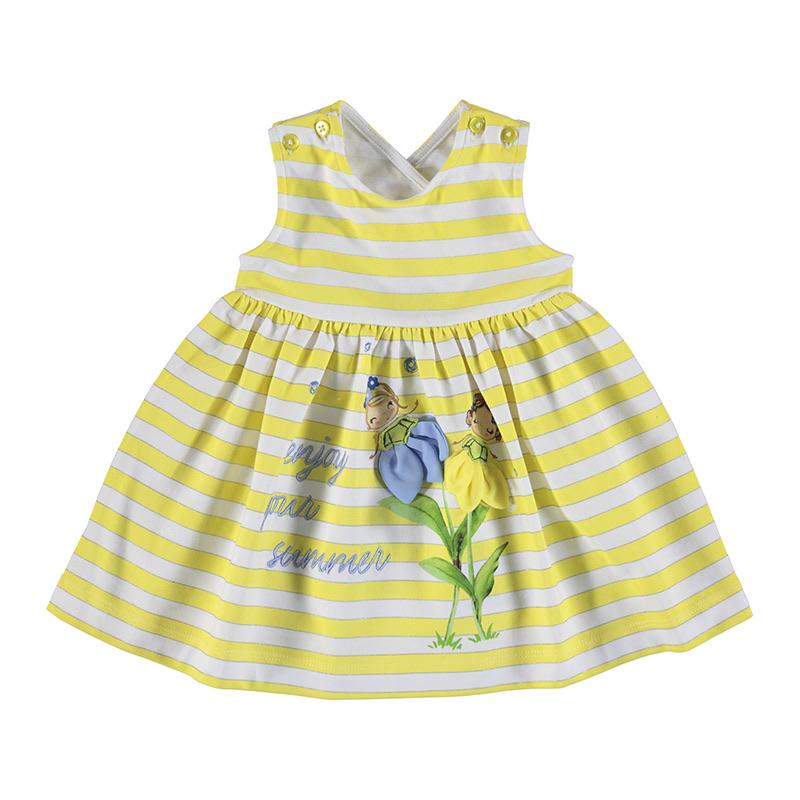 MAYORAL - Summer Striped Dress - Yellow