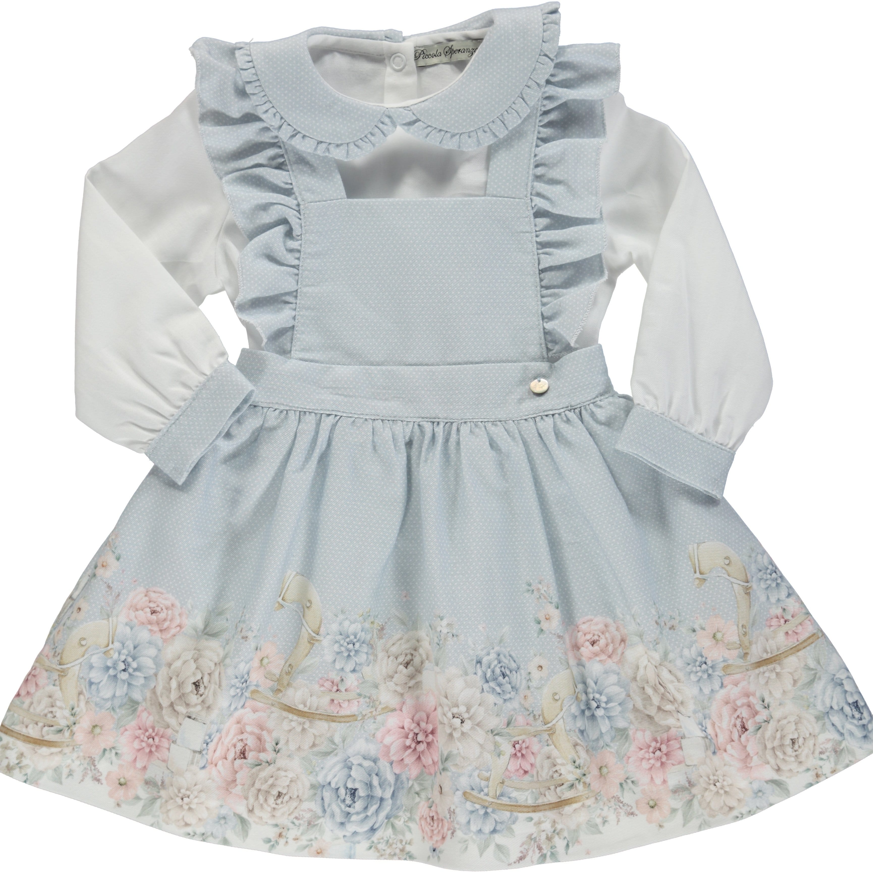 PICCOLA SPERANZA - Teddy Bear Pinafore - Blue