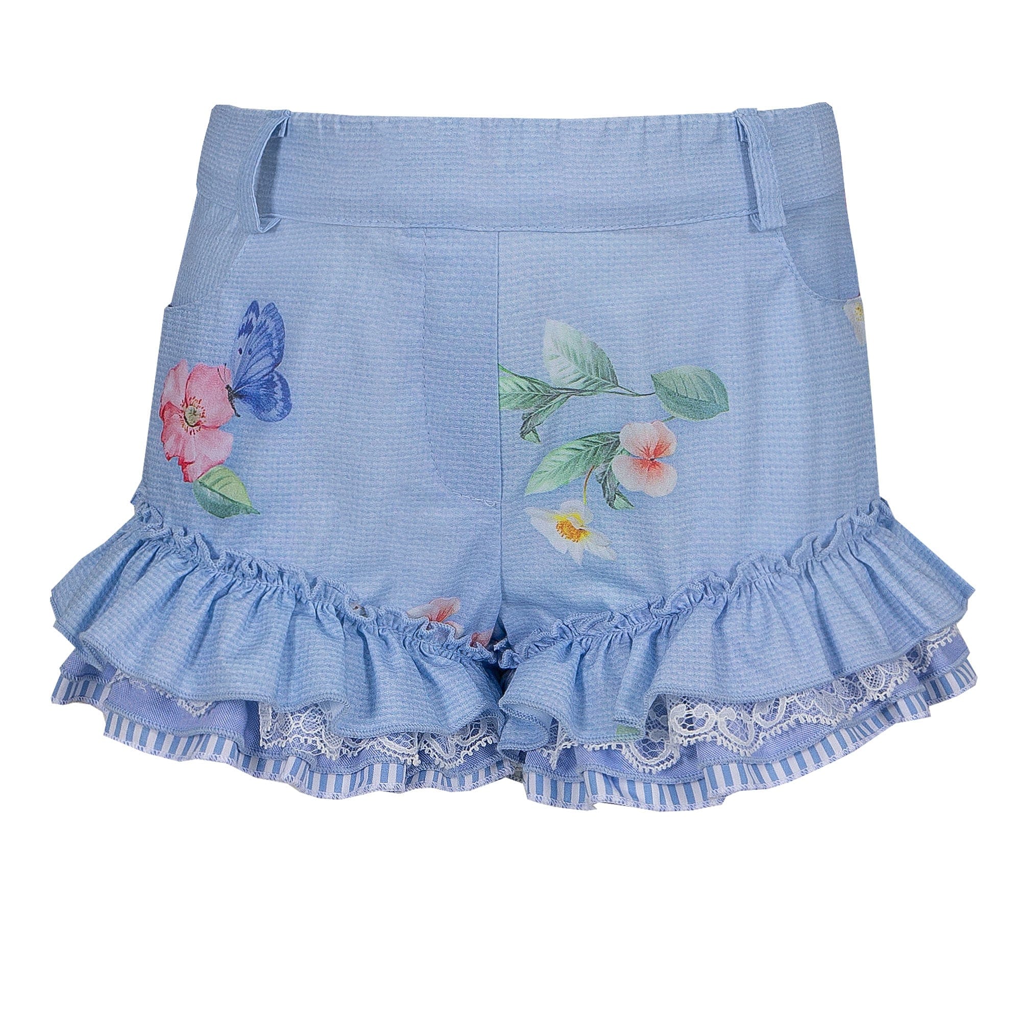 LAPIN HOUSE - Floral Ruffle Short Set - Blue