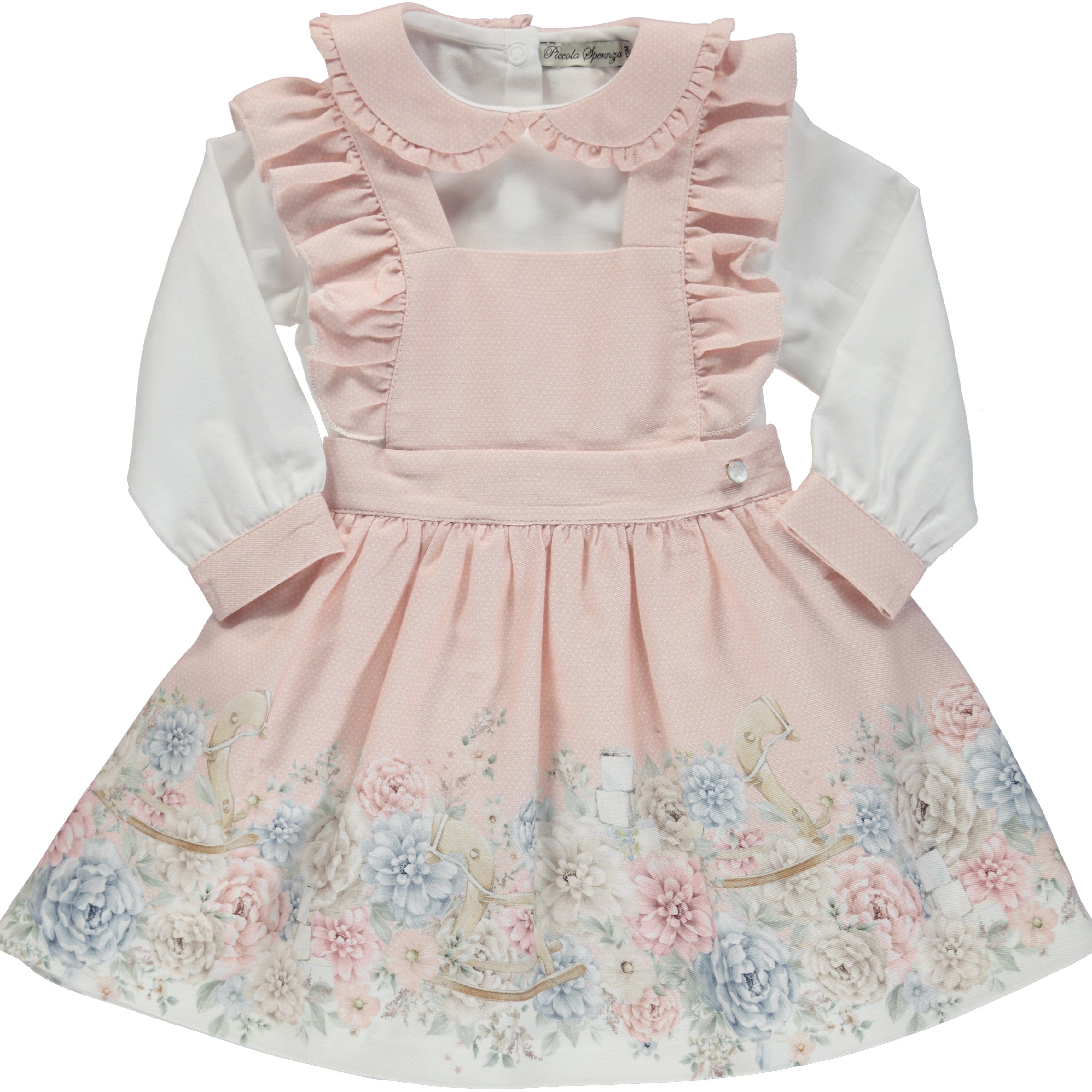 PICCOLA SPERANZA - Teddy Bear Pinafore - Pink