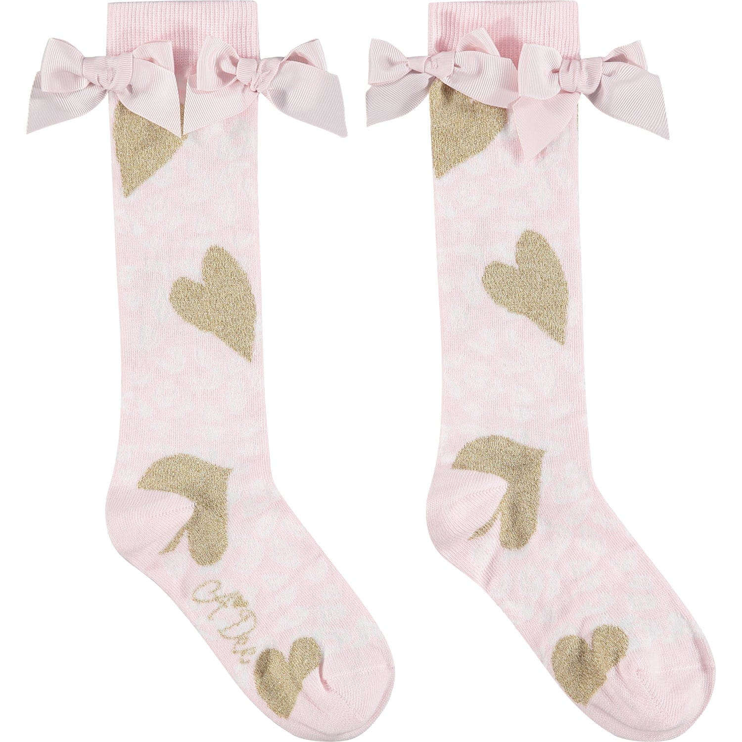A DEE - Peggy Bow Knee High Socks - Pale Pink
