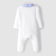 LARANJINHA- Stripe Bib Babygrow Three Four Piece Set - Blue