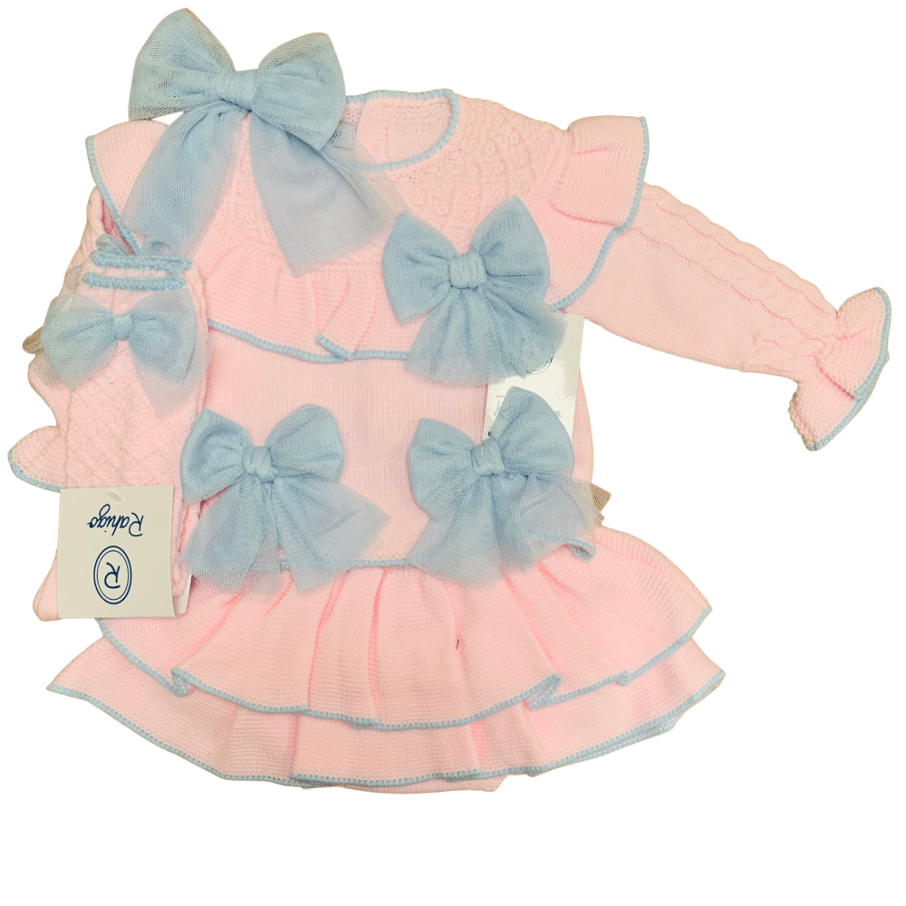 RAHIGO - Three Piece Set With Blue Tulle Bow - Pink