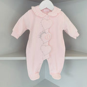 SOFIJA - Velour Diamanté Babygrow - Pink