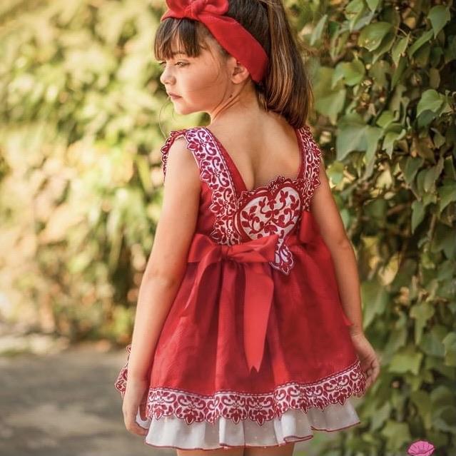 la amapola red dress AMAPOLA EMBROIDERY RED DRESS