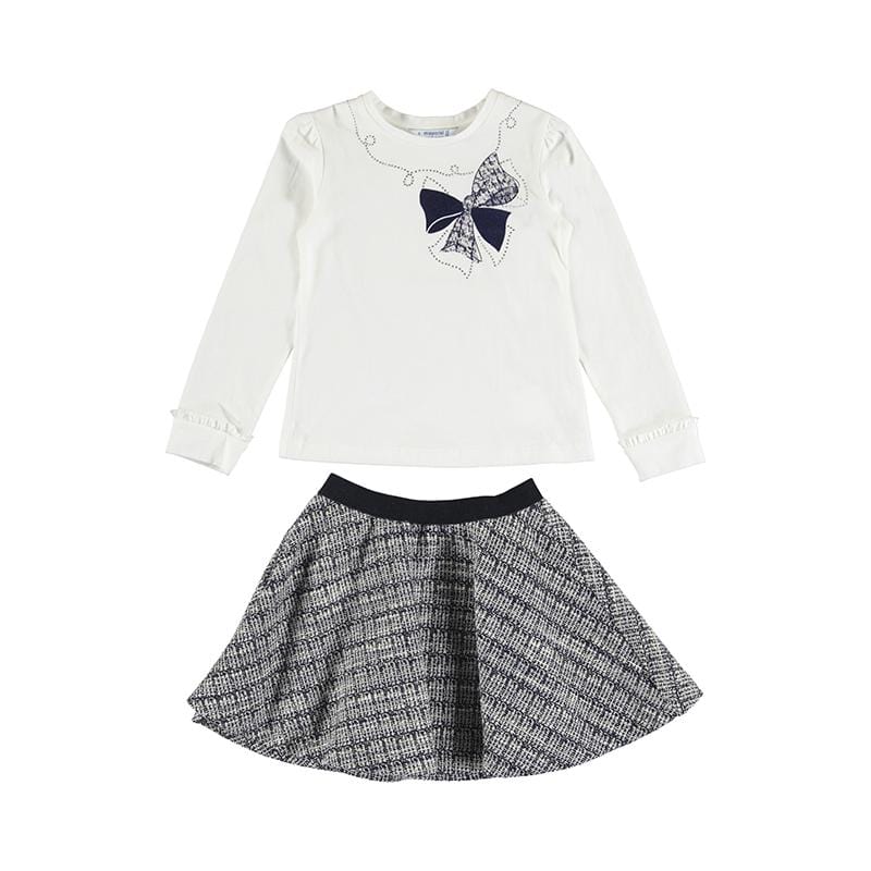 MAYORAL - Tweed Skirt Set - Navy