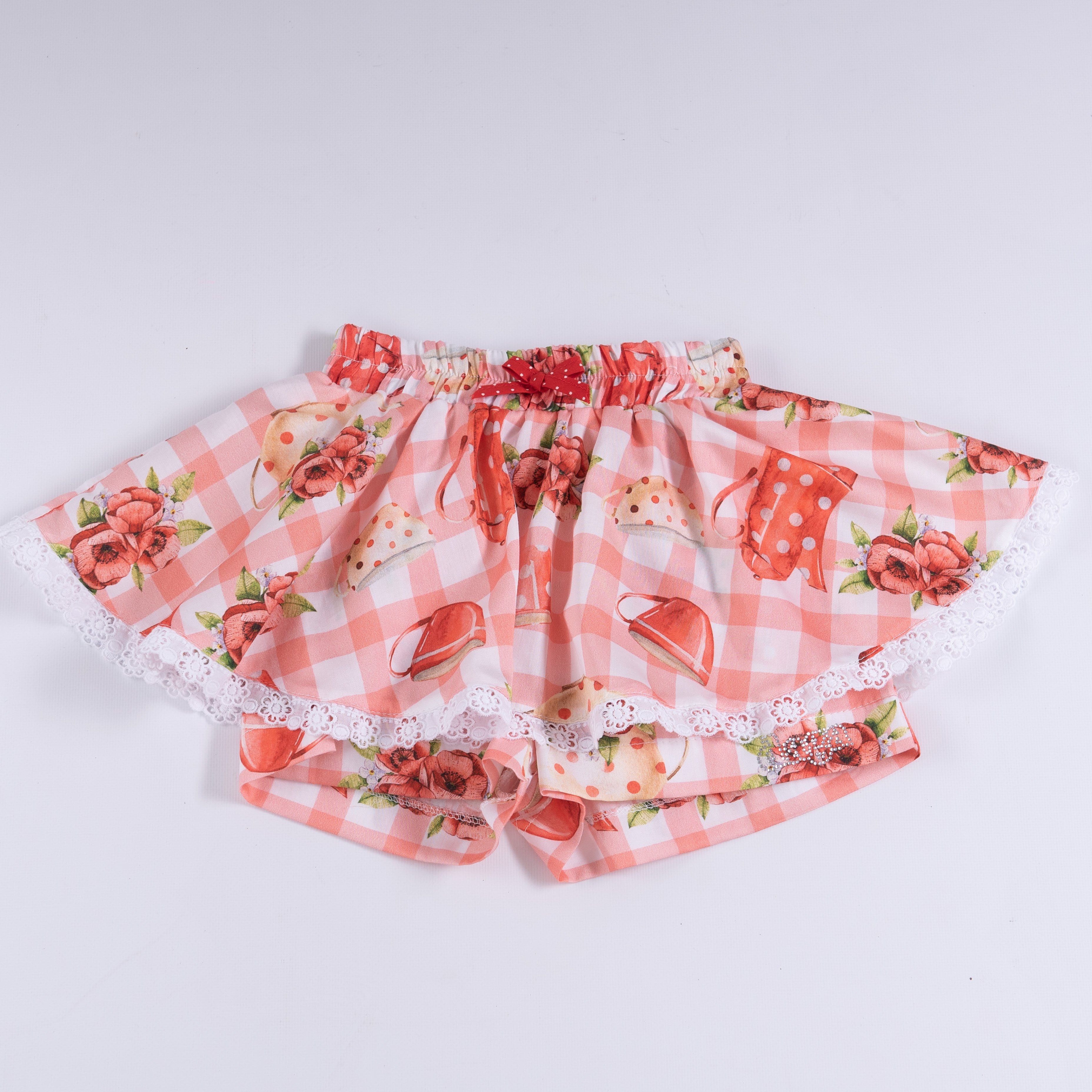 Daga - Tea Party Skort Set - Red