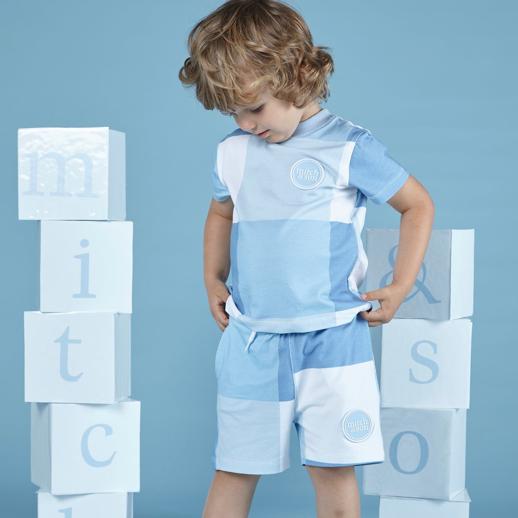 MITCH & SON - Joel A Time To Fly Squares Soft Set - Sky Blue