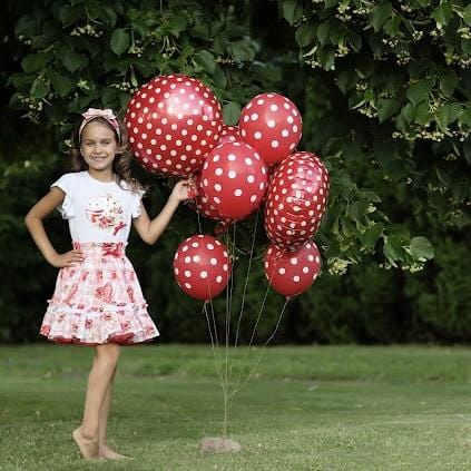 Daga - Tea Party Skirt Set - Red