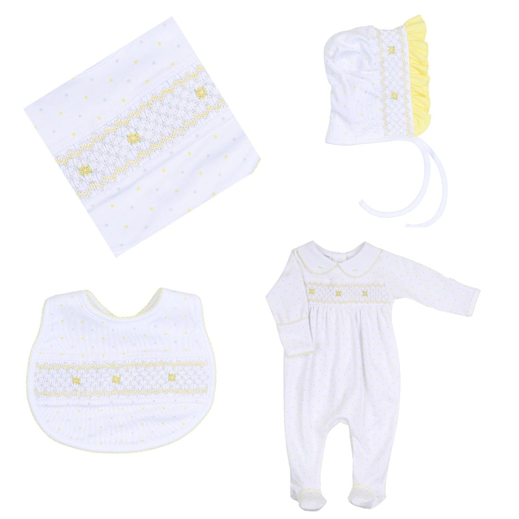 MAGNOLIA BABY - Ellens Spring Classics Smocked Four Piece Set  - White