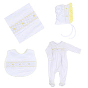 MAGNOLIA BABY - Ellens Spring Classics Smocked Four Piece Set  - White