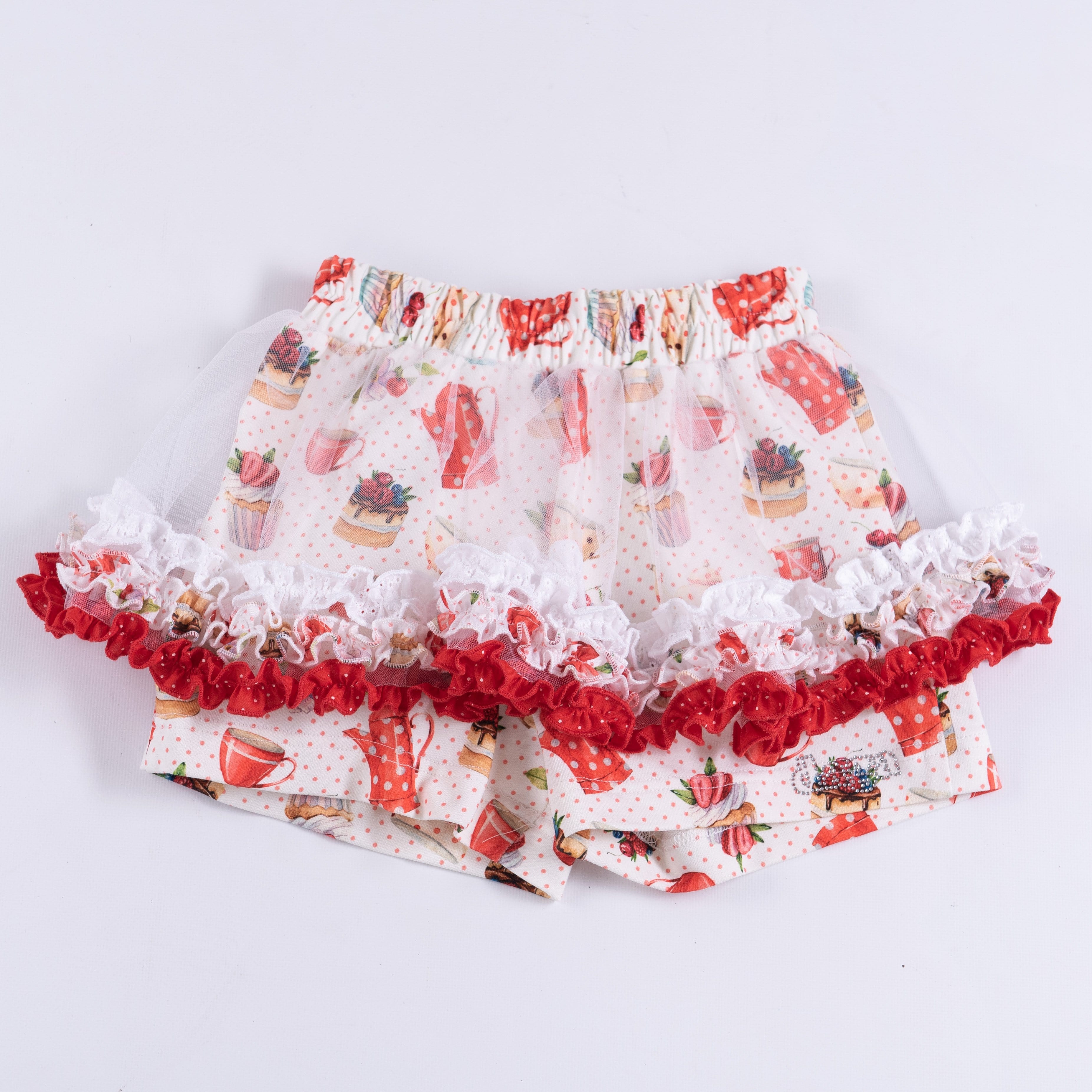 Daga - Tea Party Layered Short Set - Red
