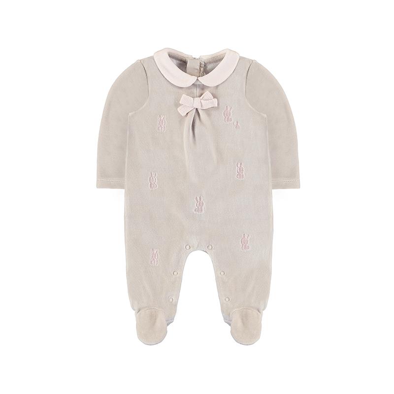 MAYORAL - Bunny Velour Romper - Beige