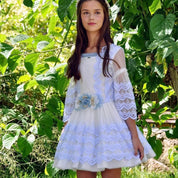 LA AMAPOLA - Ingrid Drop Waist Dress - Blue