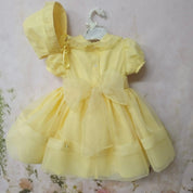 BLUEBELLS - Trixabelle Easter Organza Dress & Bonnet - Lemon