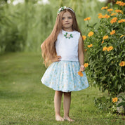 Daga - Rose  Daisy Skirt Set - White