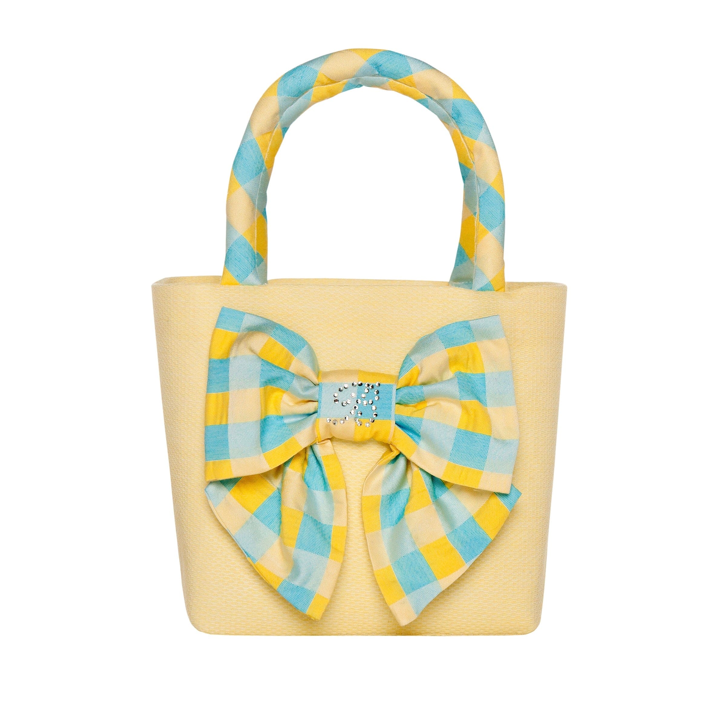 BALLOON CHIC - Check Handbag - Yellow