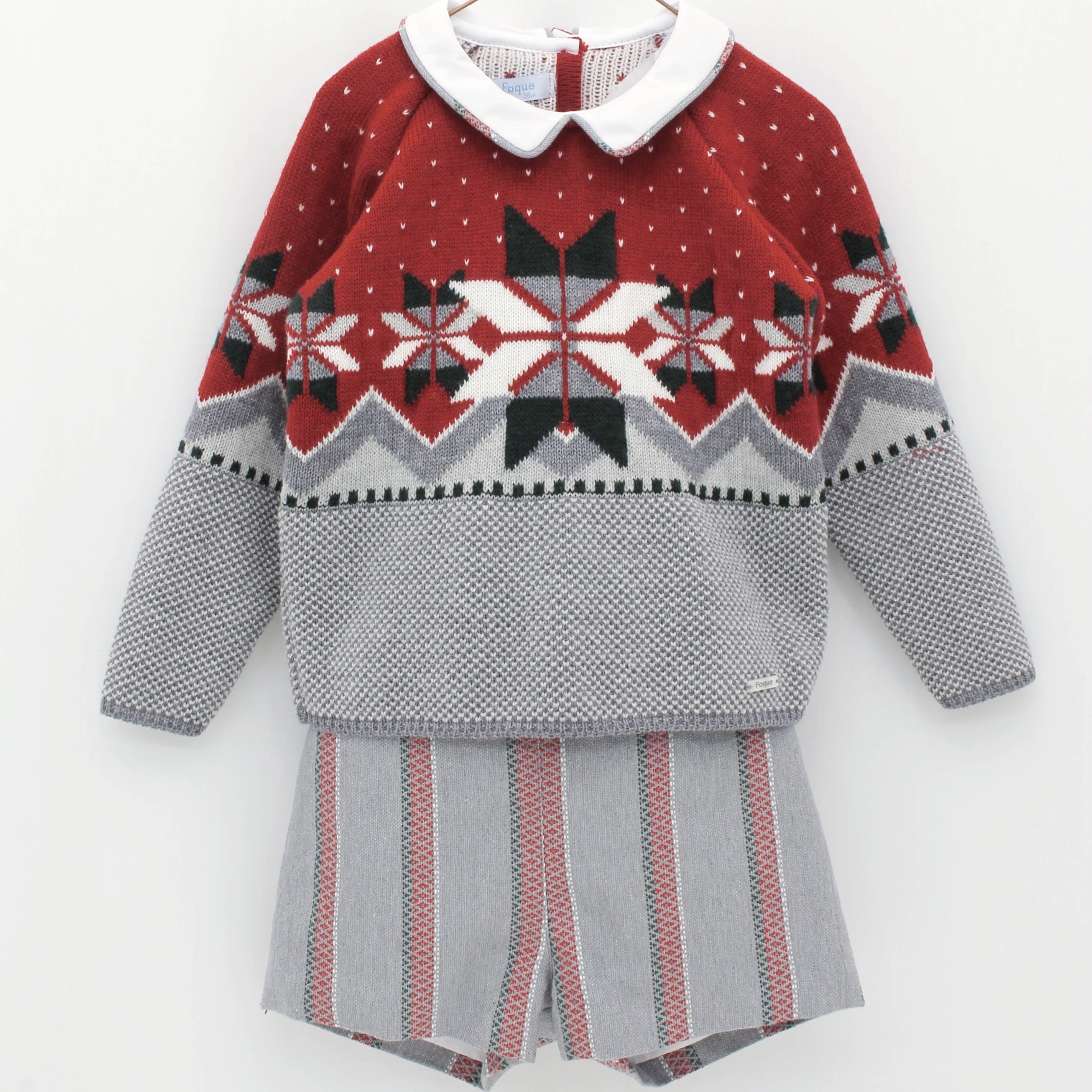 FOQUE - Christmas Short Set - Red