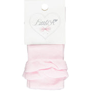 LITTLE A - Denise Frill Knee High Sock - Pink