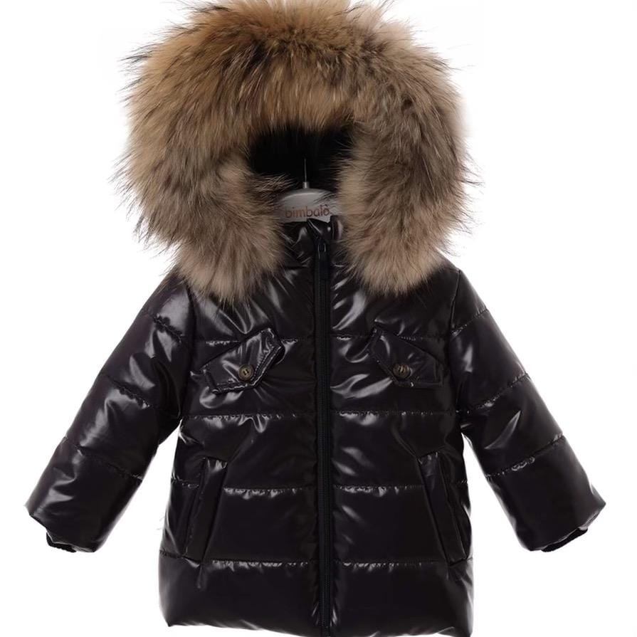 Bimbalo - Natural Fur Trim Jacket - Navy