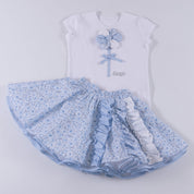 Daga - Flower Skirt Set - White