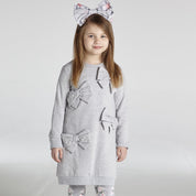 A DEE - Jumper Dress With Large Bows - Grey