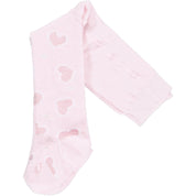 LITTLE A - Heart Print Tights - Pink