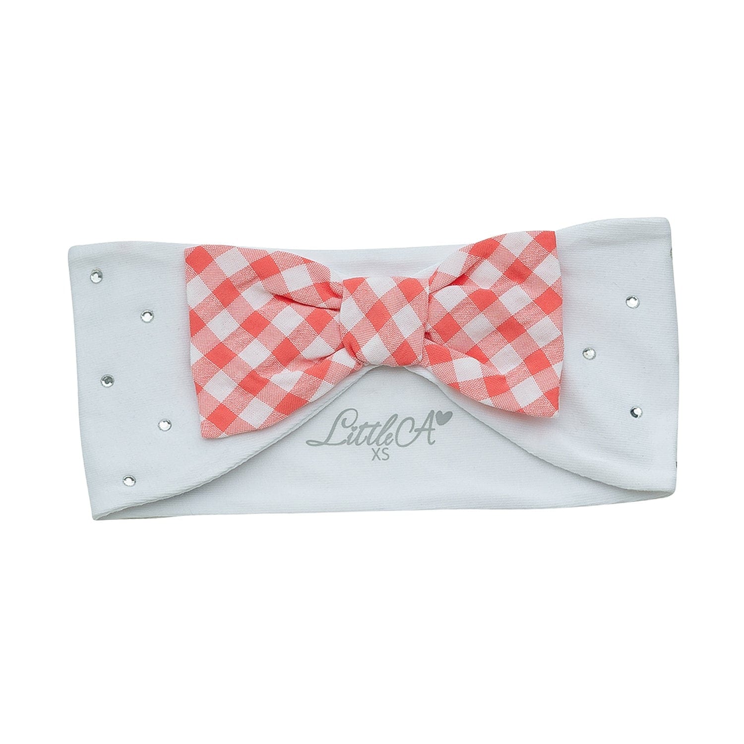 LITTLE A - Genesis Pretty Polka Check Headband - White