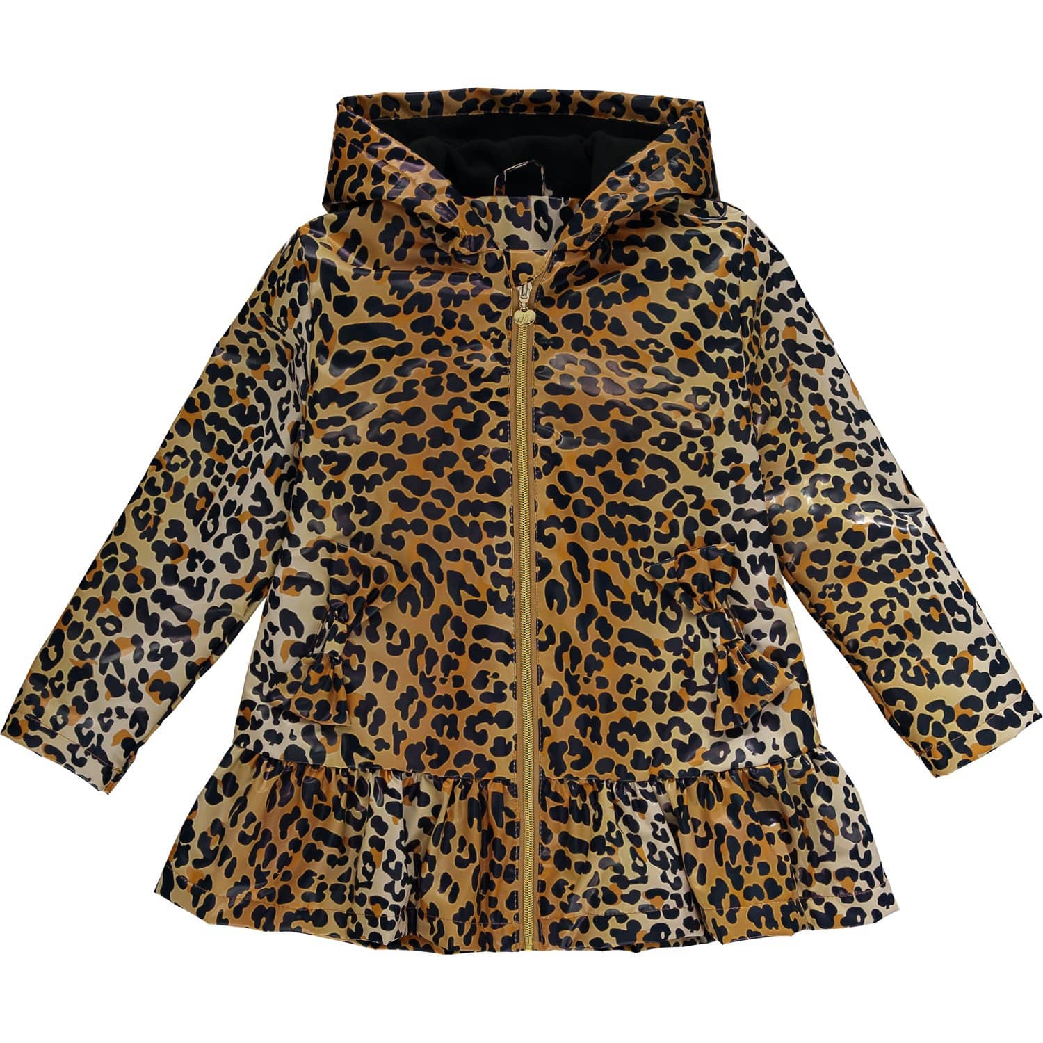 Leopard print raincoat with hood best sale