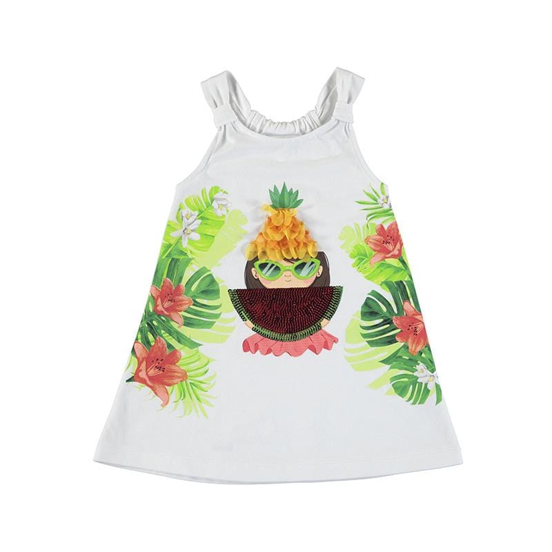 MAYORAL - Graphic Watermelon Dress - White