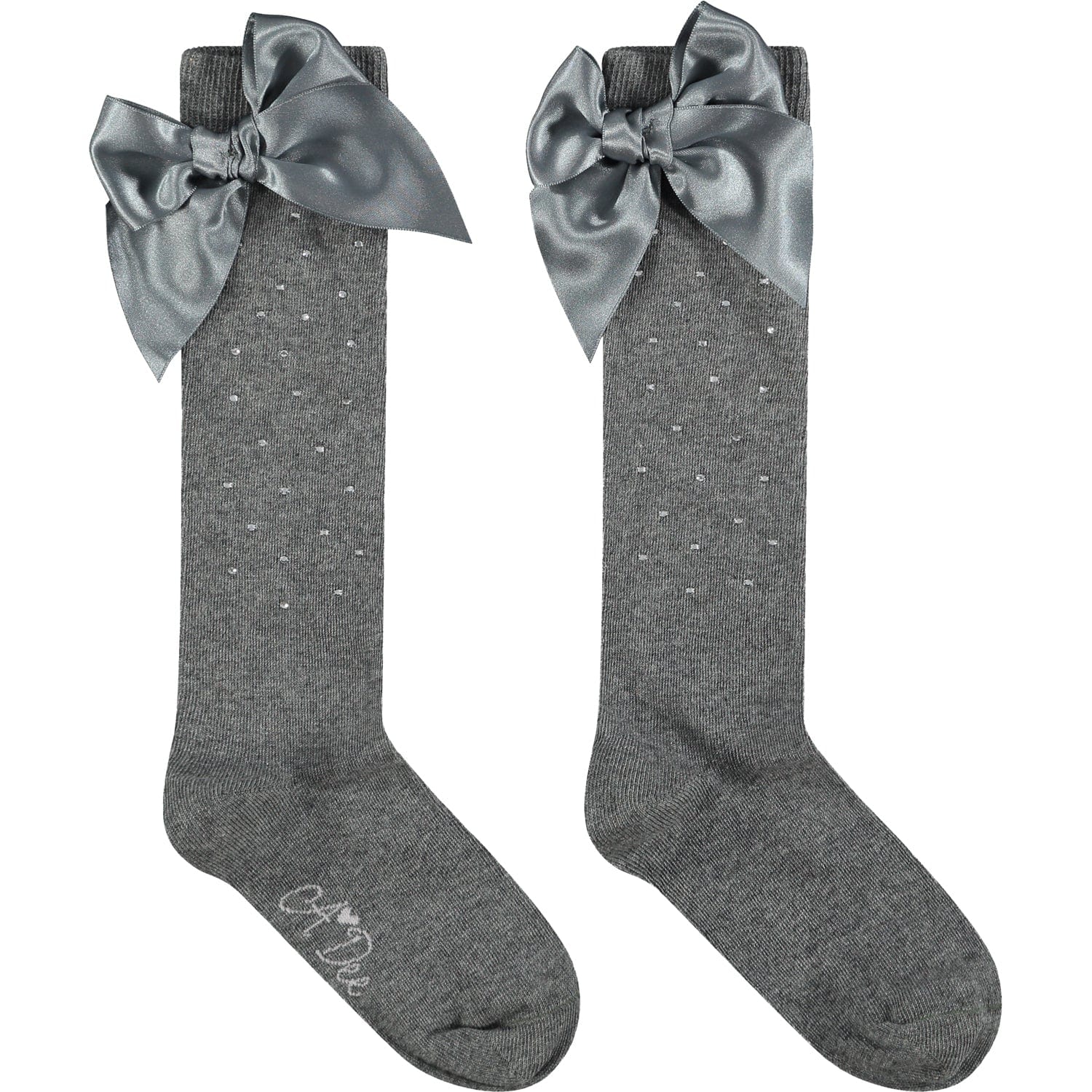 A DEE - Tara Diamante Knee High Socks - Dark Grey