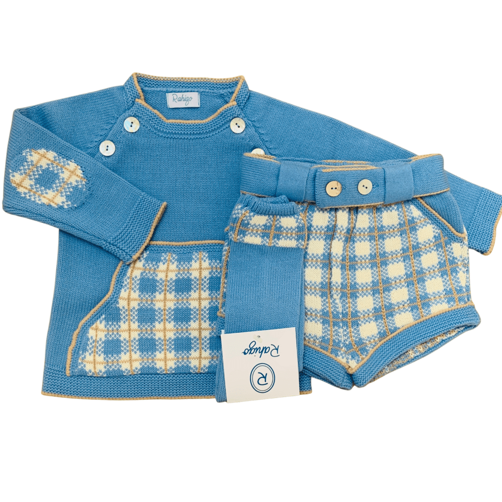 RAHIGO - Tartan Two Piece Short Set - Blue