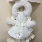 Bimbalo - Exclusive Fur Hood & Cuff Coat - Cream