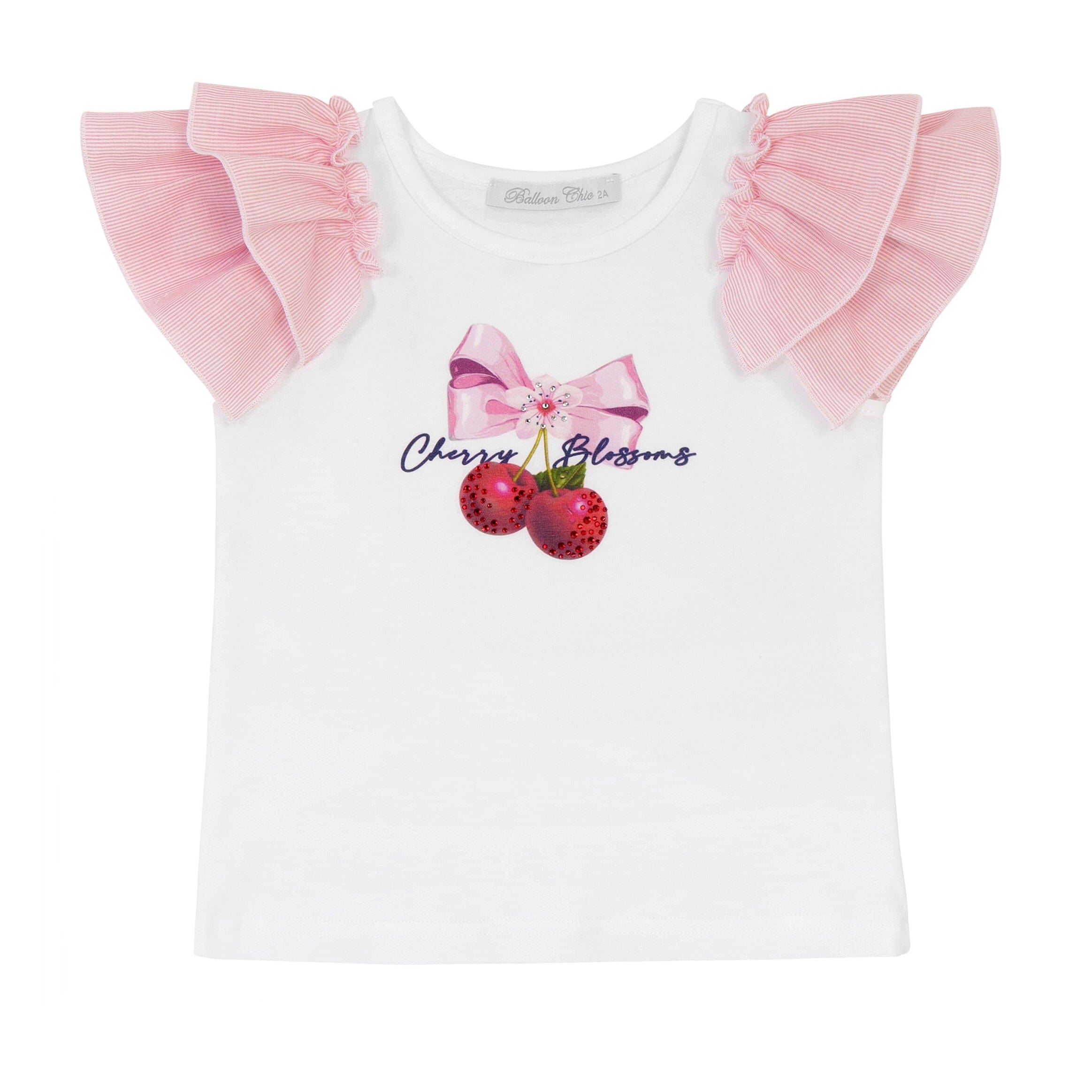 BALLOON CHIC - Cherry Bow Skirt Set - White