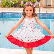 BABINE - Cherry Puffball Dress  - Red