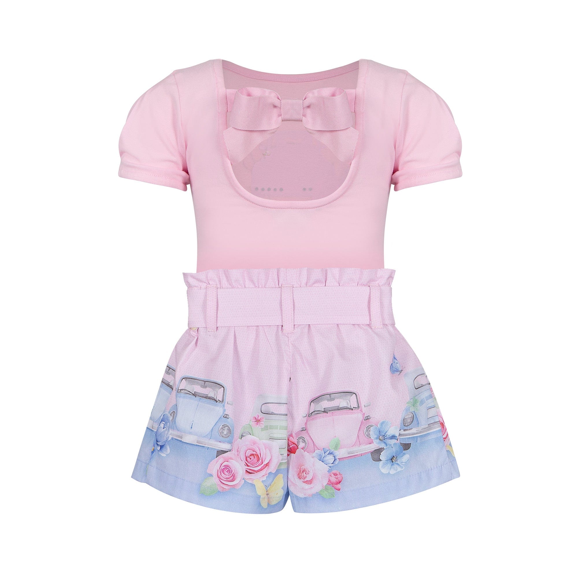 LAPIN HOUSE - Top & Car Short Set - Pink