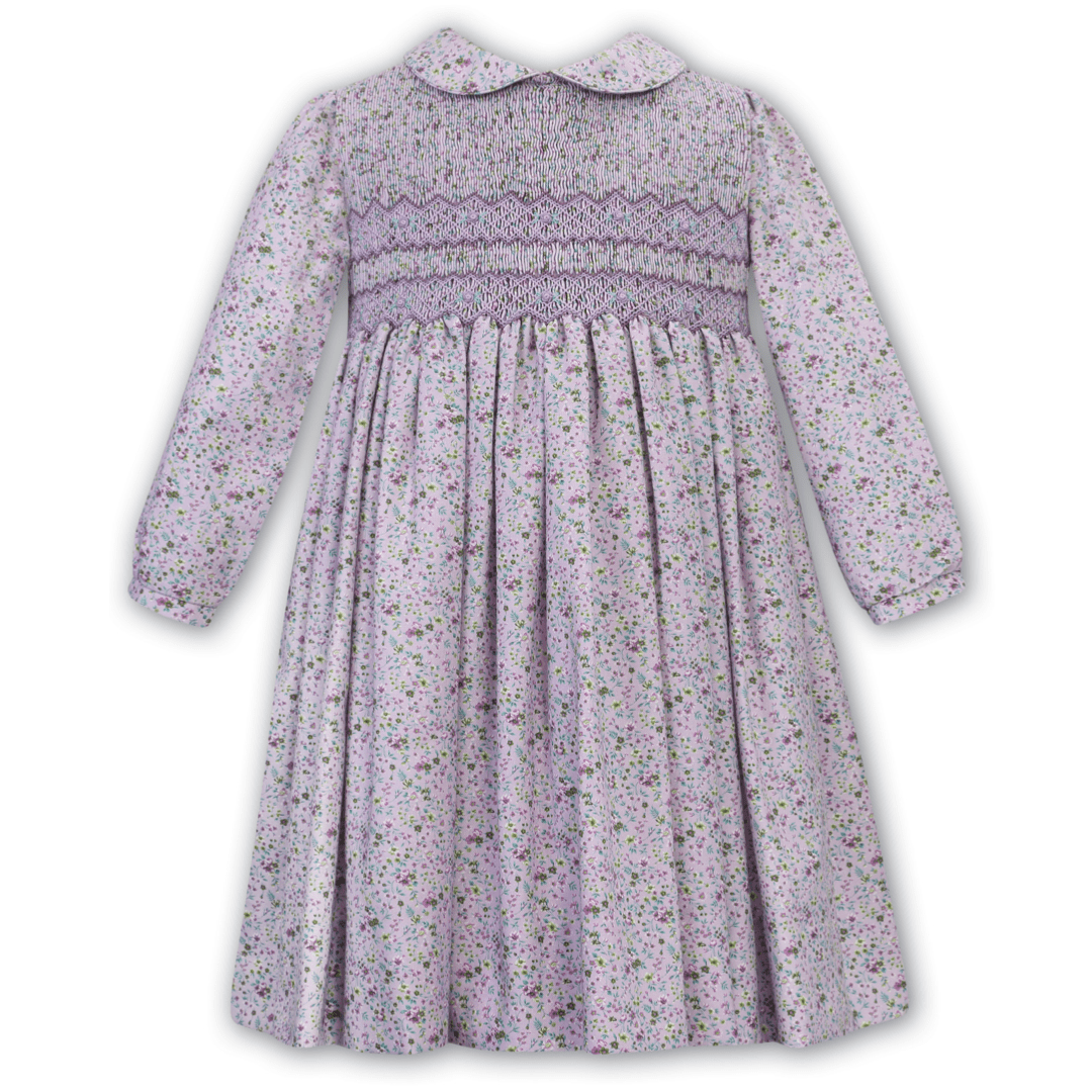 SARAH LOUISE - Peter Pan Collar Embroidered Button Smock Dress - Navy main image 1