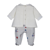 LAPIN HOUSE - Baby Dogtooth Jewel Babygrow  - Cream