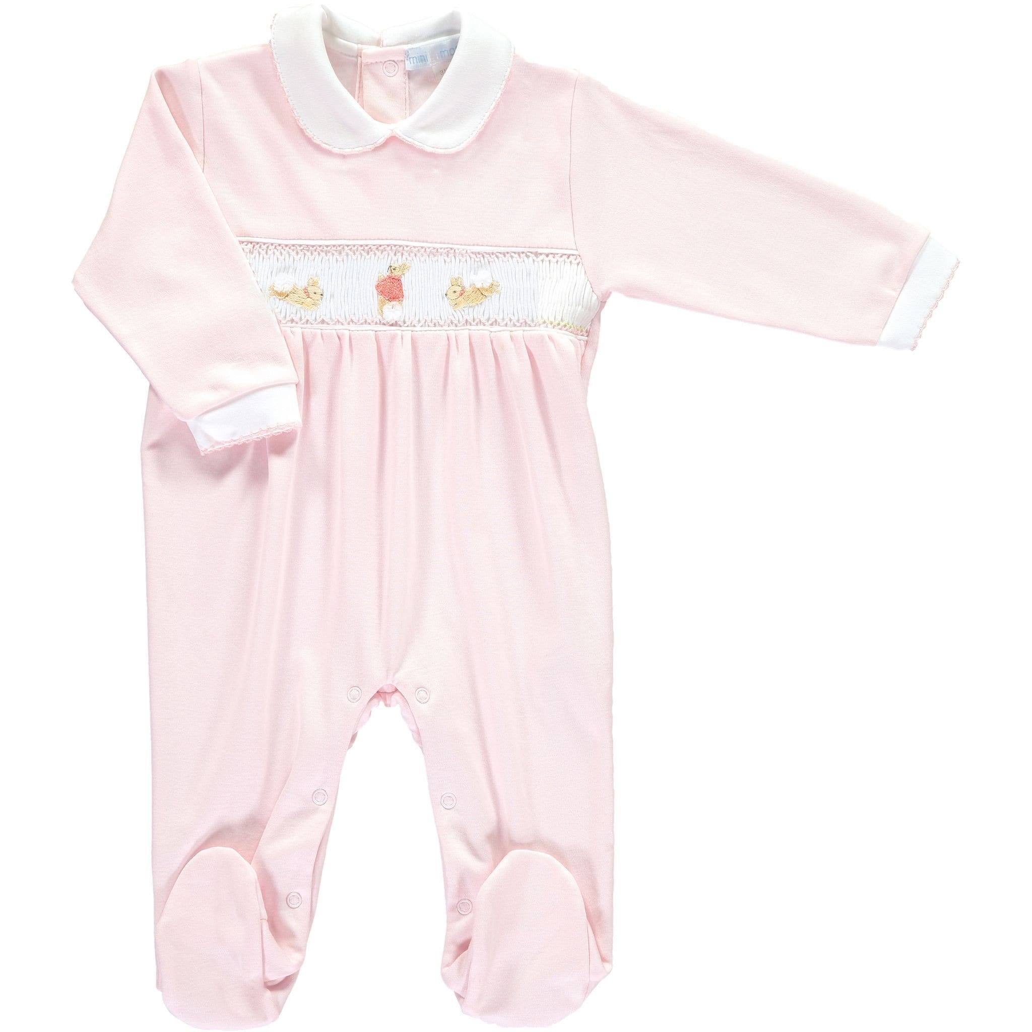 MINI-LA-MODE - Flopsy Bunny smocked Footsie - Pink