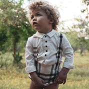 JOSE VARON - Check Short Set - Cream