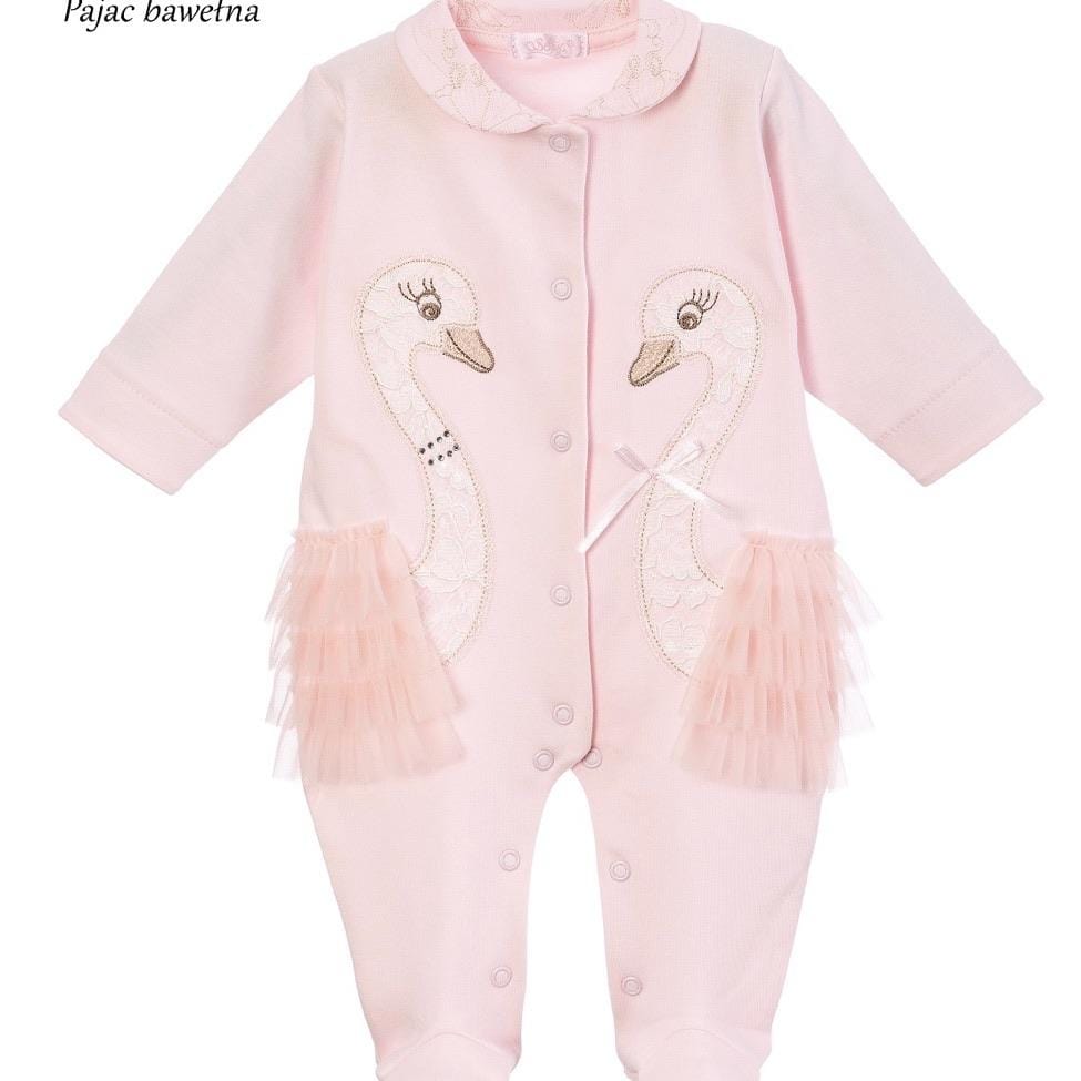 SOFIJA - Ruffle Swan Babygrow - Pink