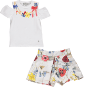 PICCOLA SPERANZA - Floral Skort Set - Cream