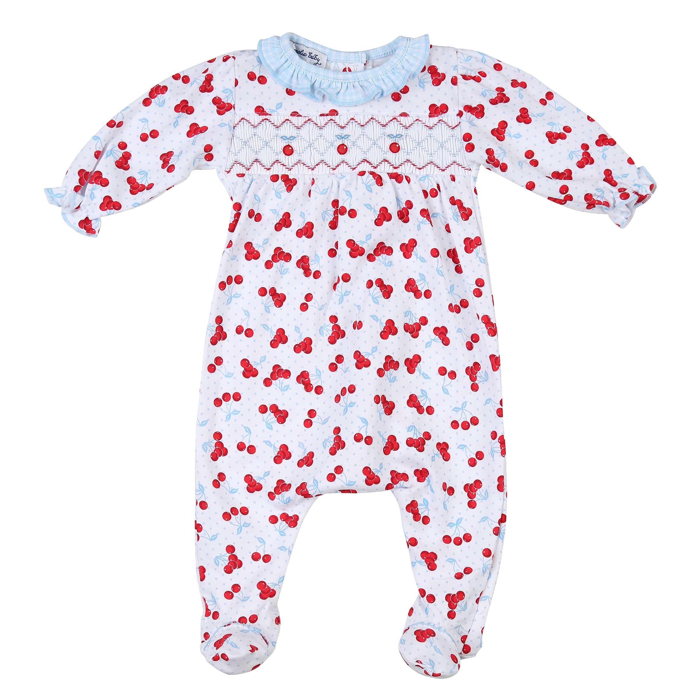 MAGNOLIA BABY - Sweet Cherries Smocked Four Piece Set  - White