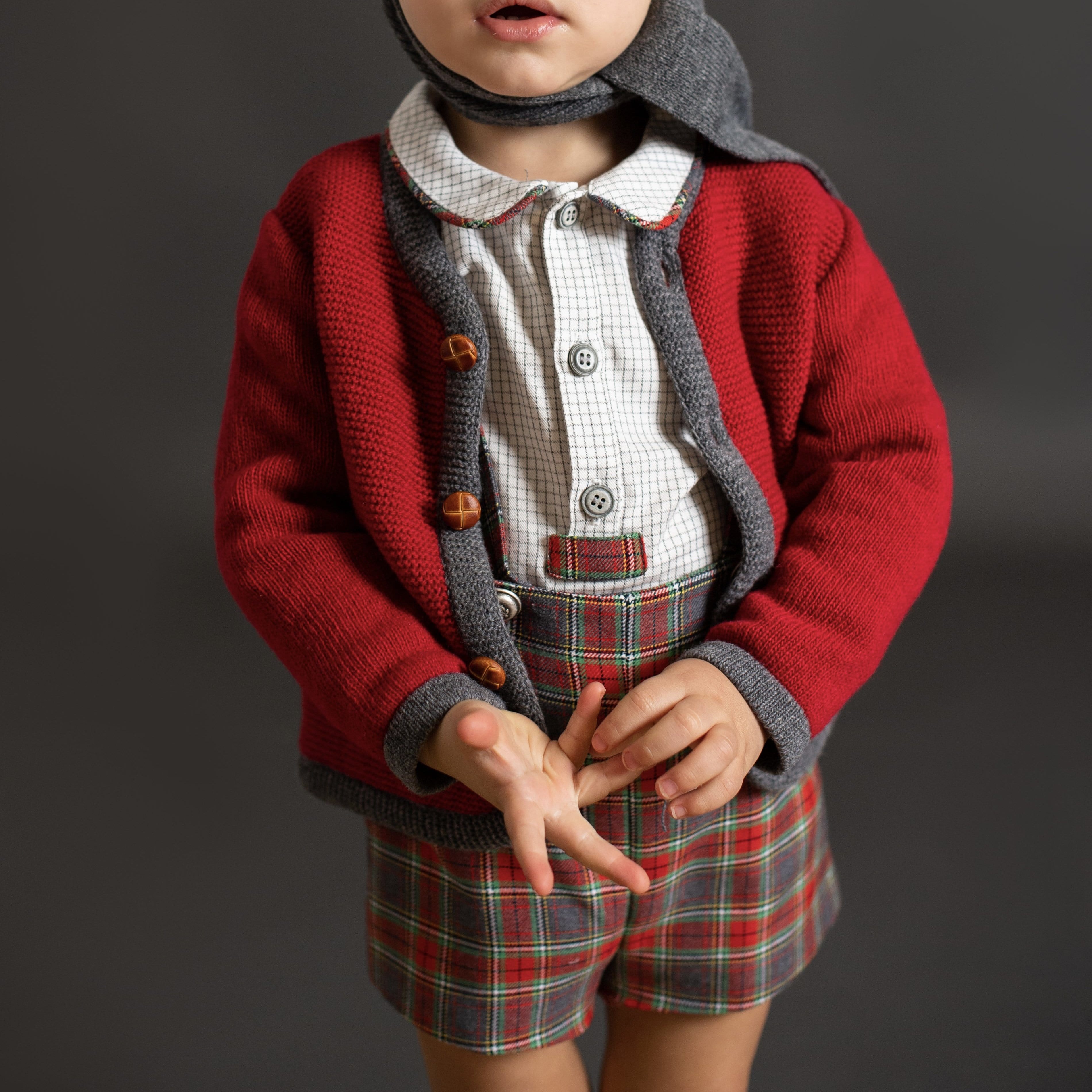 FOQUE - Three Piece Tartan Set - Red