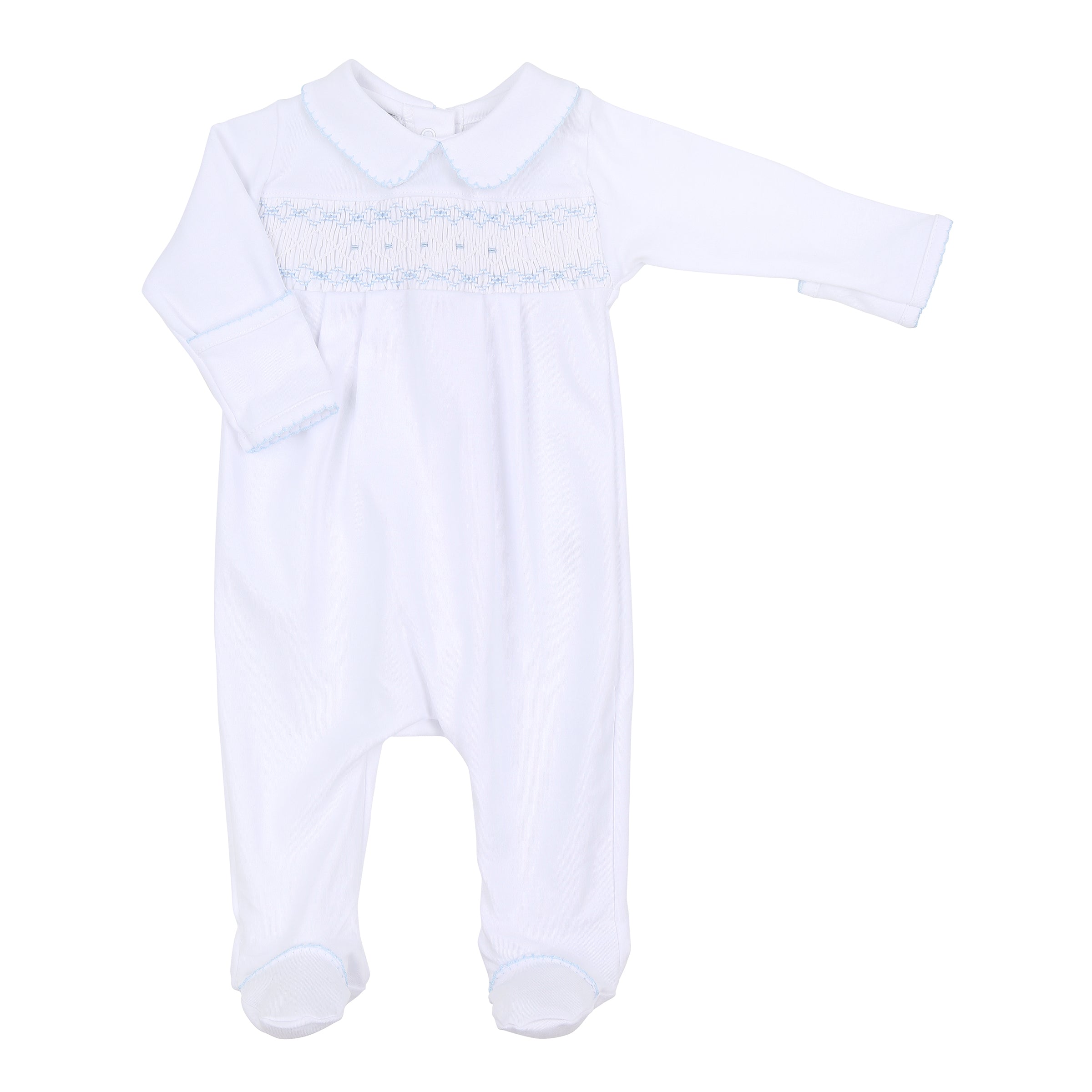 MAGNOLIA BABY - Luke Classics Smocked Babygrow - White