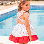 BABINE - Cherry Puffball Dress  - Red