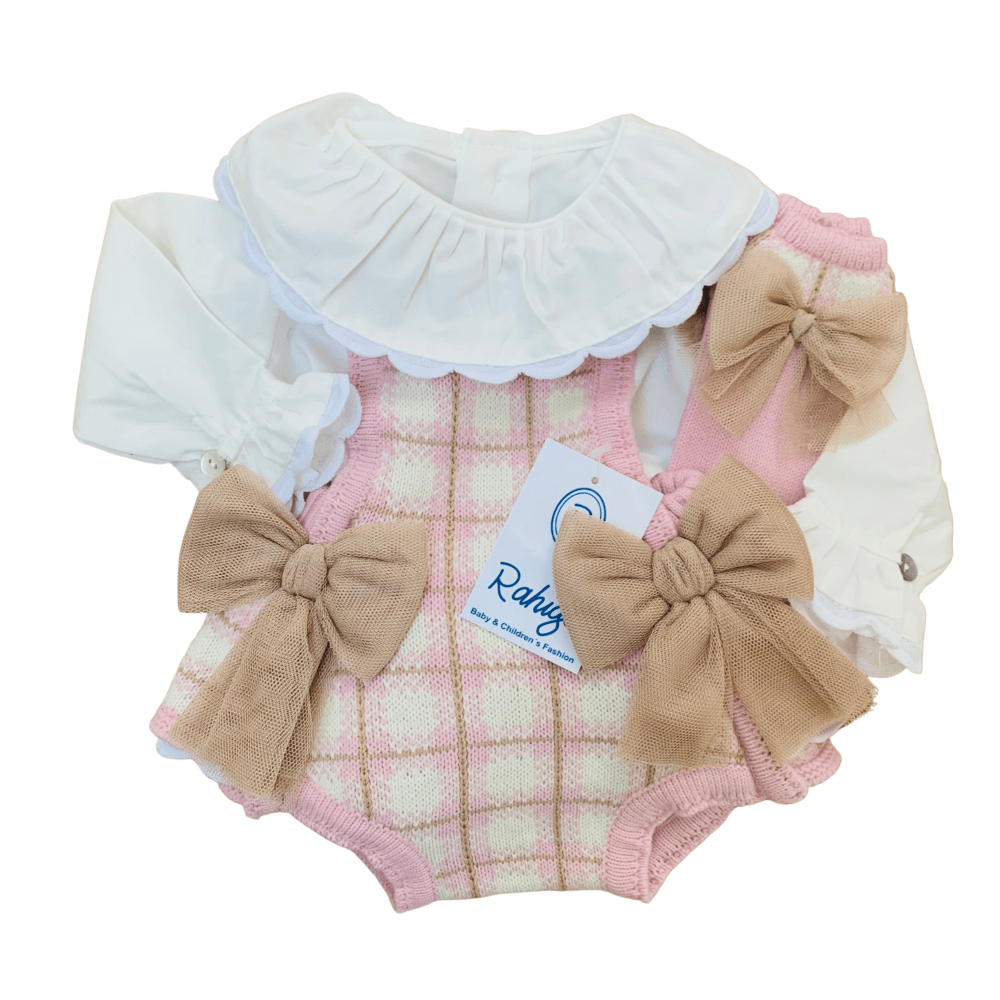 RAHIGO - Tartan Three Piece Set - Pink