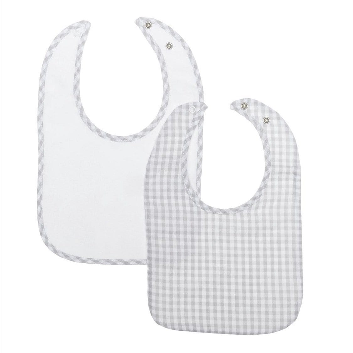LARANJINHA GREY GINGHAM BIB TWO PACK