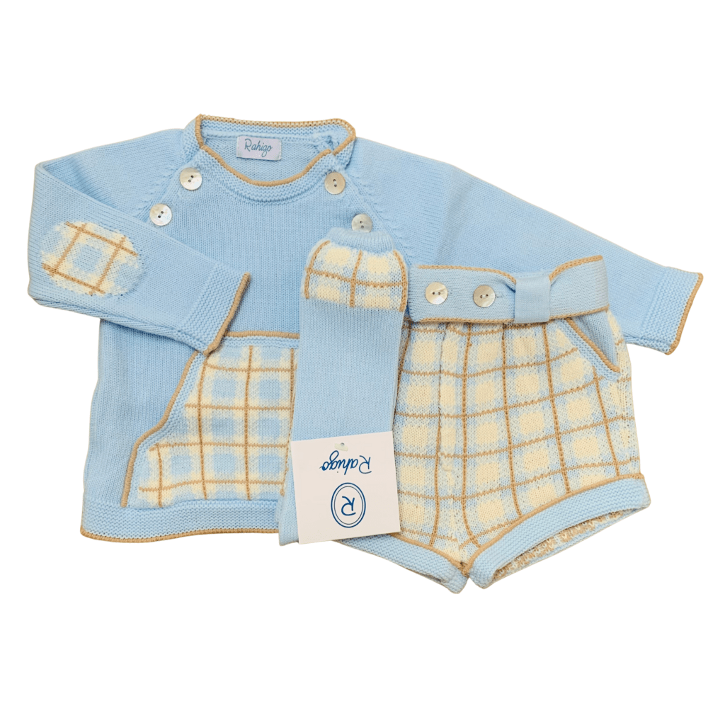 RAHIGO - Tartan Two Piece Short Set - Baby Blue