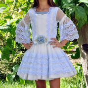 LA AMAPOLA - Ingrid Drop Waist Dress - Blue